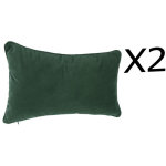 Pegane - lot de 2 coussins rectangulaires 100% polyester coloris vert - dim : l. 50 x l. 30 cm