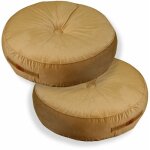 Lot de 2 coussins de sol en velours diamtre 50 lot de 2 - beige