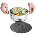 Dessous de plat wenko ardoise en verre 2er set diamtre 20 cm design original en verre anti - drapant ...