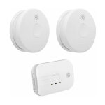 Lot de 2 dtecteurs de fume nf autonomie 5 ans + 1 dtecteur de monoxyde de carbone nf autonomie 3 ans ...