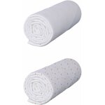 Baby fox - lot de 2 draps housses bb coton jersey blanc / renard 60x120 cm