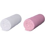 Baby fox - lot de 2 draps housses bébé jersey bio blanc et rose 70x140 cm Baby fox - lot de 2 draps housses bébé jersey bio blanc et rose 70x140 cm