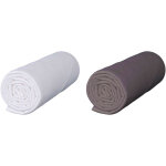 Lot de 2 draps housses b�b� jersey bio blanc et taupe cododo 46x85 cm
