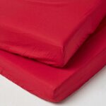 Homescapes - lot de 2 draps housse lit bb en coton gyptien 200 fils rouge, 60 x 120 cm