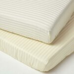 Homescapes - lot de 2 draps housse lit bébé en coton égyptien 330 fils jaune pastel, 70 x 140 cm Homescapes - lot de 2 draps housse lit bébé en coton égyptien 330 fils jaune pastel, 70 x 140 cm