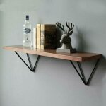 Lot de 2 �querres d'�tag�re triangulaires en m�tal � prisme g�om�trique du milieu du si�cle - noir - ...
