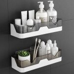 Lot de 2 etag�re douche, serviteur de douche sans per�age, paniers rangement d'organisateur de douche ...