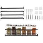 Lot de 2 �tag�res � �pices - organisateur de cuisine sans poin�on - �tag�re � �pices en m�tal pour murs ...