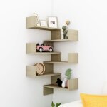 Lot de 2 �tag�res murales d'angle �tag�re de rangement - meuble de rangement ch�ne sonoma 40x40x50 cm ...