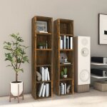 Lot de 2 Étagères de rangement pour cd / dvd, armoire à cd montage facile, chêne fumé 21x16x93, 5 cm ... Lot de 2 Étagères de rangement pour cd / dvd, armoire à cd montage facile, chêne fumé 21x16x93, 5 cm ...