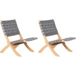 Lot de 2 fauteuils bas de jardin verone gris clair
