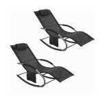 Sobuy - lot de 2 chaises longues transat pliable jardin aluminium ? bain de soleil ergonomique � bascule ...