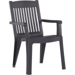 Lot de 2 fauteuils de jardin - grosfillex - dr iruba - anthracite - r�sine