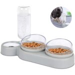 Lot de 2 gamelles d'eau et de nourriture, distributeur d'eau automatique avec gamelle de nourriture, ...