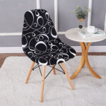 Lot de 2 housses de chaise extensibles motif coquillage, housse de chaise moderne imprim�e antid�rapante ...