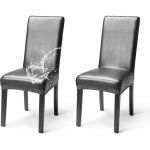 Lot de 2 housse de chaise simili cuir imperm�able el�gant couverture de chaise extensible dos haut salle ...