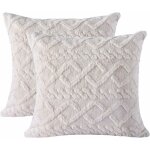 Lot de 2 housses de coussin beiges en peluche crème douce 45 x 45 cm, taies d'oreiller carrées de style ... Lot de 2 housses de coussin beiges en peluche crème douce 45 x 45 cm, taies d'oreiller carrées de style ...