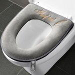 Lot de 2 housses de siège de toilette douces et épaisses avec poignée pour abattant wc - lavable - convient ... Lot de 2 housses de siège de toilette douces et épaisses avec poignée pour abattant wc - lavable - convient ...
