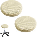 Lot de 2 housses tabouret bar jacquard, housse de chaise ronde extensible, housse de chaise 32 � 40 cm ...