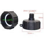 Lot de 2 ibc adaptateur s60x6 � r�duction1 / 2 filetage grossier avec bouchon cuve adaptateur de r�servoir ...