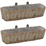 Maison chic - lot de 2 jardini�re de balcon bac a fleur osier avec doublure en pe 60 cm 73273