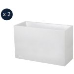 Eda - lot de 2 jardinières muret graphit 99, 5 x 39, 5 x 60 cm - 116 l - blanc cérusé Eda - lot de 2 jardinières muret graphit 99, 5 x 39, 5 x 60 cm - 116 l - blanc cérusé