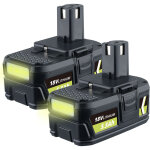 Pdstation - lot de 2 lithium 18 volt 5500mah pour ryobi 18v rb18l50 batterie bpl - 1815 bpl - 1820g bpl1820 ...