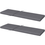 Lot de 2 matelas pour transat bain de soleil - dim. 190, 5l x 58, 4l x 7h cm - cordons d'attache - gris ...
