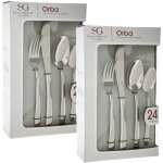 Lot de 2 mnagres orba - 48 couverts - inox