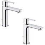 Grohe - lot de 2 mitigeurs lavabo lineare s avec tirette