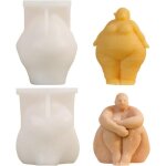 Lot de 2 moules � bougie � portrait gras, moules � bougie en silicone 3d pour la fabrication de bougies, ...