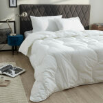 Lot de 2 oreillers 45 x 70 cm blanr�ve gamme polycoton  confort  trait� anti acarien soft & care