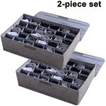 Lot de 2 organisateurs de rangement pour sous - v�tements et chaussettes avec couvercle, s�parateur de ...
