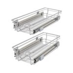 Lot de 2 panier de rangement 2 tiroirs de rangement t�l�scopiques - tiroirs coulissants cuisine, paniers ...