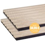 Forestea - lot de 2 panneaux tasseaux bois mdf acoustic d�cor ch�ne clair sur fond feutrine noir 2600 ...