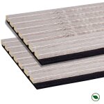 Forestea - lot de 2 panneaux tasseaux bois mdf acoustic d�cor ch�ne gris sur fond feutrine noir 2600 ...