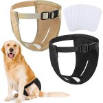 Lot de 2 pantalons de course pour chien, couches lavables et r�utilisables pour chien, pantalon r�glable ...