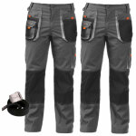 Kapriol - lot de 2 pantalons de travail avec renforts smart gris - noir + ceinture taille: xxl