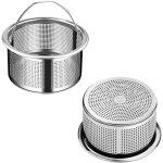 Lot de 2 passoires pour �vier de cuisine avec poign�e, en acier inoxydable, anti - encrassement, pour ...