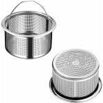 Lot de 2 passoires pour vier de cuisine avec poigne, en acier inoxydable, anti - encrassement, pour ...