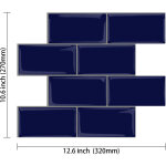 Lot de 2 pi�ces, carrelage autocollant m�tro bleu, cr�dence adh�sive cuisine salle de bains, papier adhesif ...