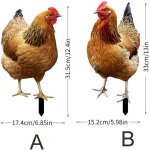 Lot de 2 piquets de jardin en forme de poule - décoration en acrylique - pour jardin, pelouse - choyclit ... Lot de 2 piquets de jardin en forme de poule - décoration en acrylique - pour jardin, pelouse - choyclit ...