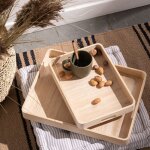 Plateau en bois indies, 2 sous - verres