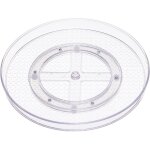 Lot de 2 plateaux de rangement tournants, transparent, 30, 5 cm