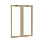 Meubletmoi - lot 2 portes vitrées pour bibliothèque décor chêne rustique - manolo Meubletmoi - lot 2 portes vitrées pour bibliothèque décor chêne rustique - manolo