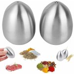 Lot de 2 pots  pices en acier inoxydable poivrire barbecue salire en forme d'?uf (1 trou et 3 trous) ...