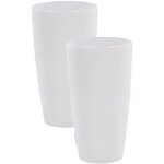Cache - pots blancs en fibres de verre pierre et rsine 32 cm diamtre lisse tseria