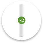 Casanoov - lot de 2 poteaux eifel 15x15 en alu h. 166cm - blanc mat