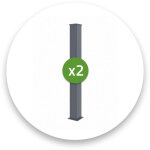 Casanoov - lot de 2 poteaux eifel 15x15 en alu h. 166cm - gris anthracite