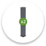 Lot de 2 poteaux eifel 20x20 en alu h. 166cm - gris anthracite